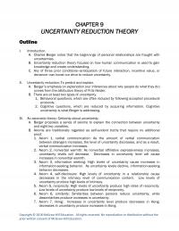 Speech Chapter 9 Uncertainty Reduction Theory Outline Introduction Charles Berger Notes That The Beginnings