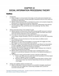 Speech Chapter 10 Social Information Processing Theory Outline Introduction Rapid Changes Communication Technology Over