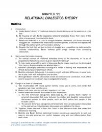 Speech Chapter 11 Relational Dialectics Theory Outline Introduction Leslie Baxters Theory Relational Dialectics Treats