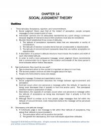 Speech Chapter 14 Social Judgment Theory Outline Three Latitudes Acceptance Rejection And Noncommitment Social