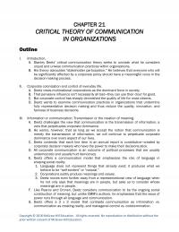 Speech Chapter 21 Critical Theory Communication Organizations Outline Introduction Stanley Deetz Critical Communication Theory