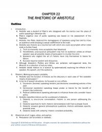 Speech Chapter 22 The Rhetoric Aristotle Outline Introduction Aristotle Was Student Platos Who Disagreed