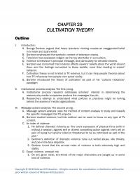Speech Chapter 29 Cultivation Theory Outline Introduction George Gerbner Argued That Heavy Television Viewing