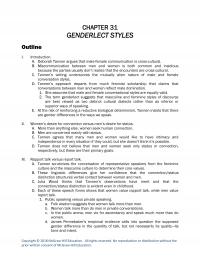 Speech Chapter 31 Genderlect Styles Outline Introduction Deborah Tannen Argues That Malefemale Communication Crosscultural