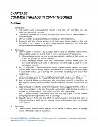 Speech Chapter 37 Common Threads Comm Theories Outline Introduction This Seeks Integrate The
