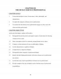 Counseling Chapter 6 Six The Human Service Professional Goals Describe The Helper Terms