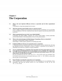 Banking Chapter 1 Homework The Corporation What The Most Important Difference Between Corporation And All