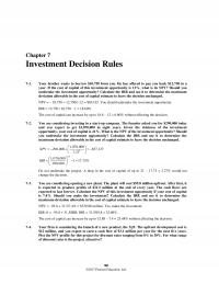 Banking Chapter 7 Homework Investment Decision Rules Your Brother Wants Borrow From You Has Offered