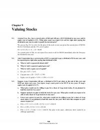 Banking Chapter 9 Homework Valuing Stocks Assume Evco Inc Has Current Price And Will Pay