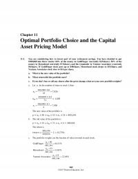 Banking Chapter 11 Homework Optimal Portfolio Choice And The Capital Asset Pricing Model You Are
