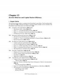 Banking Chapter 13 Investor Behavior And Capital Market Efficiency Outline The Following