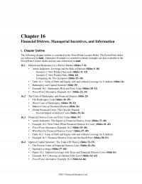 Banking Chapter 16 Financial Distress Managerial Incentives And Information Outline The Following
