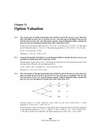 Banking Chapter 21 Homework Option Valuation The Current Price Estelle Corporation Stock Each The Next