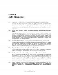 Banking Chapter 24 Homework Debt Financing Explain Some The Differences Between Public Debt Offering And