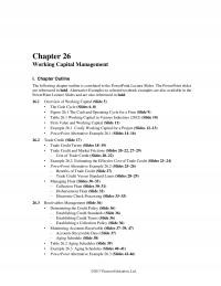 Banking Chapter 26 Working Capital Management Outline The Following Outline Correlated The
