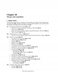 Banking Chapter 28 Mergers And Acquisitions Outline The Following Outline Correlated The