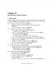Banking Chapter 31 International Corporate Finance Outline The Following Outline Correlated The