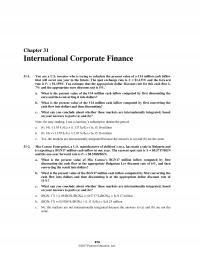 Banking Chapter 31 Homework International Corporate Finance You Are Investor Who Trying Calculate The Present