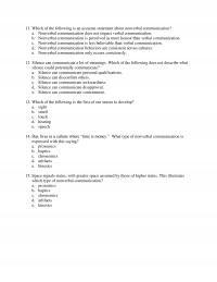Speech Chapter 6 Which The Following Accurate Statement About Nonverbal Communication Nonverbal Communication Does Not