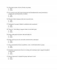 Speech Chapter 8 All Groups Are Teams But Not All Teams Are Groups True False