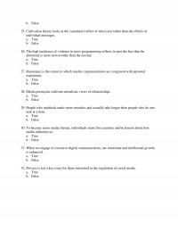 Speech Chapter 11 False Cultivation Theory Looks The Cumulative Effect Television Rather Than The Effects