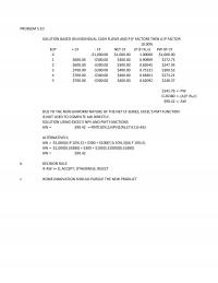 Industrial Engineering Chapter 5 Excel Problem Solution Based Individual Cash Flows And Factors Then Factor Eoy Net
