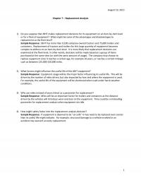Industrial Engineering Chapter 7 Homework August Replacement Analysis You Suppose That Jbht Makes Replacement Decisions For
