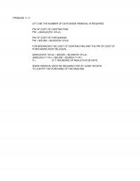 Industrial Engineering Chapter 11 Excel Problem Let The Number Days Snow Removal Required Cost Contracting Xpa Cost
