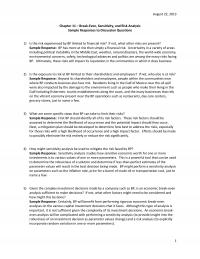 Industrial Engineering Chapter 11 Homework August Breakeven Sensitivity And Risk Analysis Sample Responses Discussion Questions The