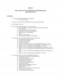 Curriculum & Instruction Chapter 1 Educating Young Children With Disabilities The Challenge Outline Viewing The Child