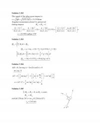 Mechanical Engineering Chapter 3 Solution The Speed The Plug Upon Impact Ftsec Angular Momentum About Preserved