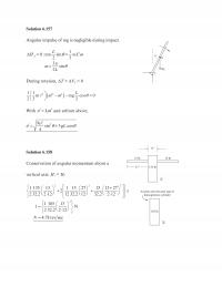 Mechanical Engineering Chapter 6 Solution Angular Impulse Negligible During Impact Sin Sin Mga During Rotation Cos