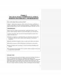 Counseling Chapter 2 Multicultural Competence Ethics Positive Psychology And Resilience How Can This