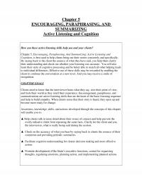 Counseling Chapter 5 Encouraging Paraphrasing And Summarizing Active Listening And Cognition How Can These