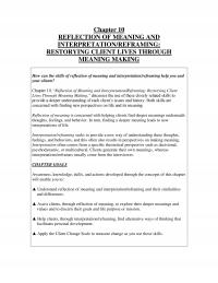 Counseling Chapter 10 Reflection Meaning And Interpretationreframing Restorying Client Lives Through Meaning Making How