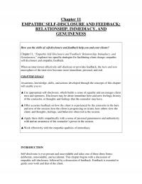 Counseling Chapter 11 Empathic Selfdisclosure And Feedback Relationship Immediacy And Genuineness How Can The