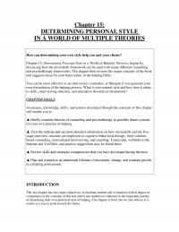 Counseling Chapter 15 Determining Personal Style World Multiple Theories How Can Determining Your Own