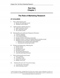 Marketing Chapter 1 One The Role Marketing Research Part One The Role Marketing