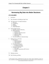 Marketing Chapter 2 Two Harnessing Big Data Into Better Decisions Harnessing Big Data