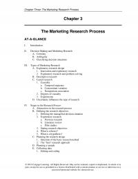Marketing Chapter 3 Three The Marketing Research Process The Marketing Research Process Ataglance