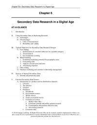 Marketing Chapter 6 Six Secondary Data Research Digital Age Secondary Data Research Digital