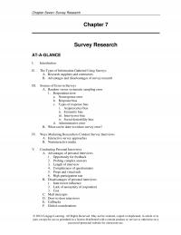 Marketing Chapter 7 Seven Survey Research Survey Research Ataglance Introduction The Types Information