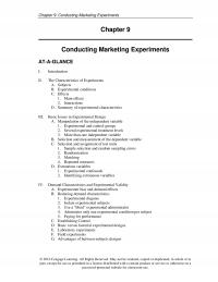 Marketing Chapter 9 Conducting Marketing Experiments Conducting Marketing Experiments Ataglance Introduction The Characteristics