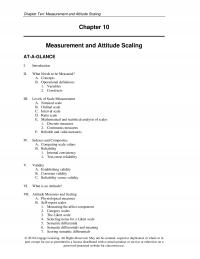 Marketing Chapter 10 Ten Measurement And Attitude Scaling Measurement And Attitude Scaling Ataglance