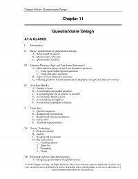 Marketing Chapter 11 Eleven Questionnaire Design Questionnaire Design Ataglance Introduction Basic Considerations Questionnaire