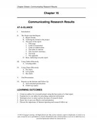 Marketing Chapter 16 Sixteen Communicating Research Results Communicating Research Results Ataglance Introduction The