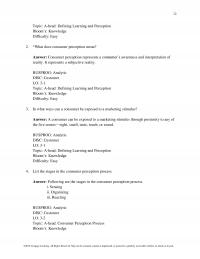 Marketing Chapter 3 Topic Ahead Defining Learning And Perception Blooms Knowledge Difficulty Easy What Does