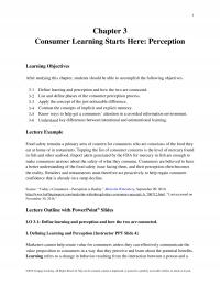 Marketing Chapter 3 Consumer Learning Starts Here Perception Learning Objectives After Studying This