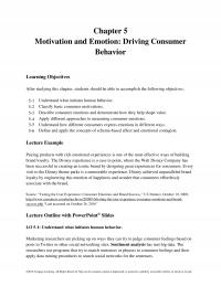 Marketing Chapter 5 Motivation And Emotion Driving Consumer Behavior Learning Objectives After Studying This