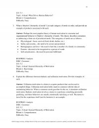 Marketing Chapter 5 Topic Ahead What Drives Human Behavior Blooms Comprehension Difficulty Easy What Maslows